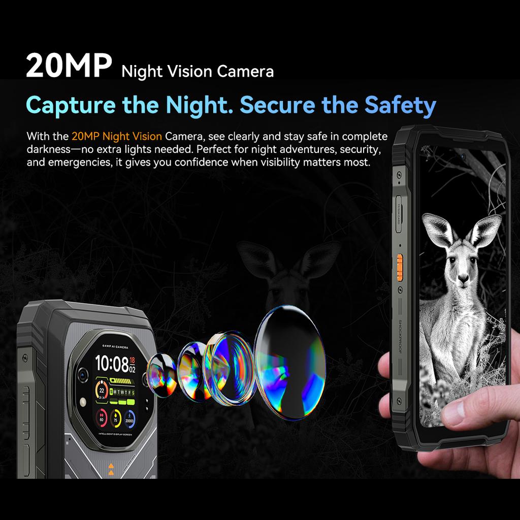 Oscal TANK 1 5G 6.78inch Dimensity 7050 Rugged Phone Android 15 12GB  RAM 256GB  ROM 20000mAh Battery