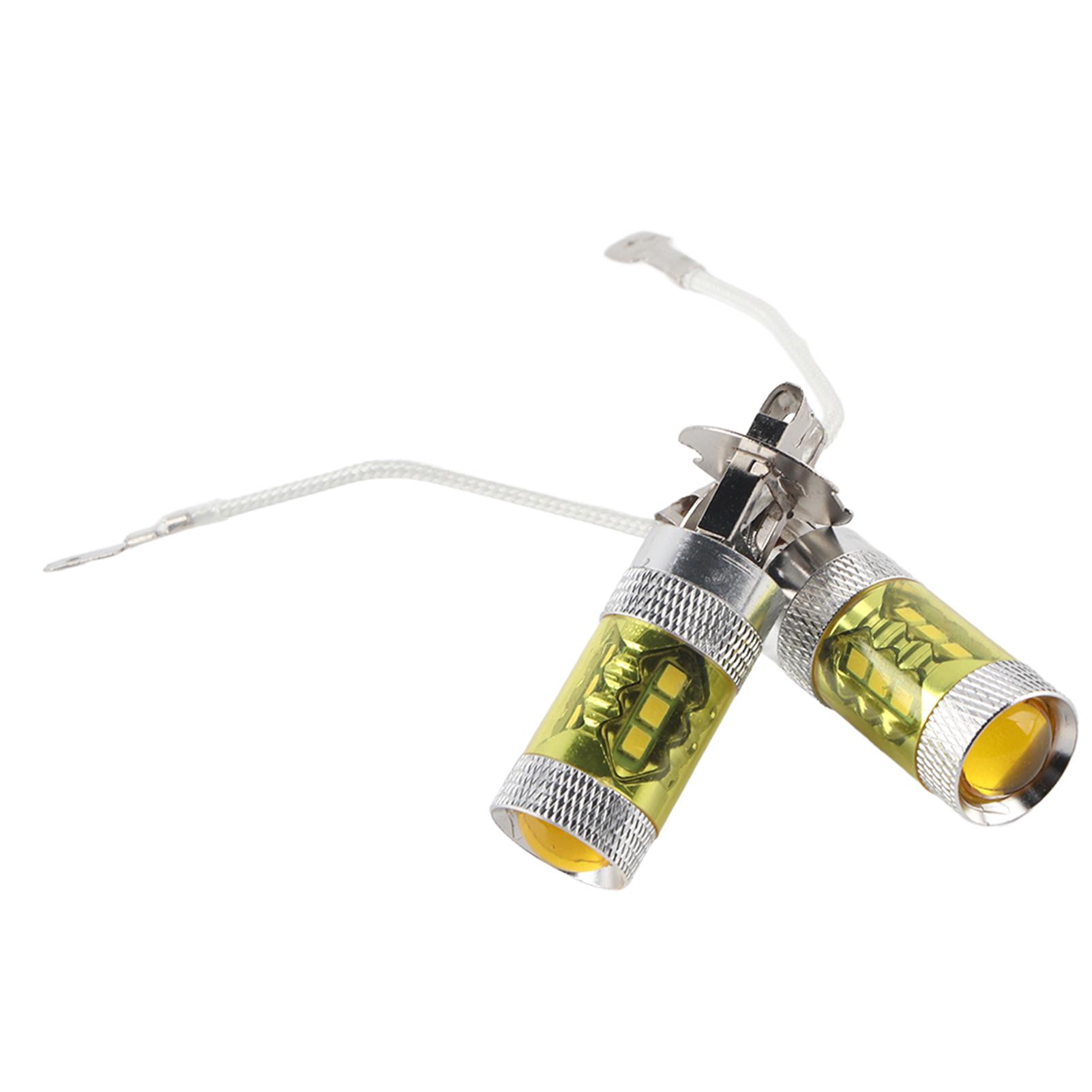 H3 80W Car LED Fog Lights, High Brightness, Yellow, 16SMD Bulbs for All Wther Driving,   Metal  , Shock Resistant, Installation