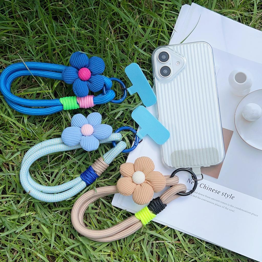 Korea Y2k Ctue Flower Candy Color Phone Lanyard Simplicity Short Phone Strap Pearl Style Phone Chain Bracelet Phone Accessories