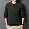 Middle-aged Men's Sweater Shirt Collar Pure Wool Medium Thick Warm Solid Color Pullover Bottoming Shirt Men's Winter Men's Clothing