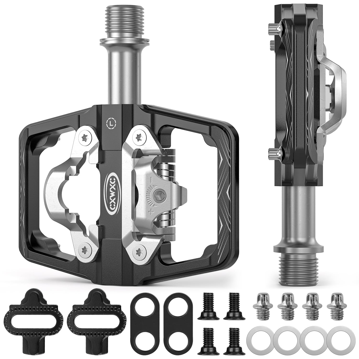

CXWXC Велосипедные контактные педали-платформы черного цвета, односторонние педали, нескользящий алюминий, прочные, шипы, (CX-160)