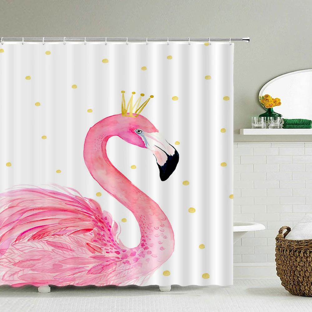 Flaming Zasłony Prysznicowe Zielony Liść Łazienka Wodoodporna Tkanina Poliestrowa Nadruk Dekoracja Zasłona Kąpielowa