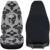 Gothic Skull Car Seat Covers Highback Bucket Seat Cover Universal Front Bucket Seat Cover,2pcs Universal Fit, Halloween Bat Auto Accessories