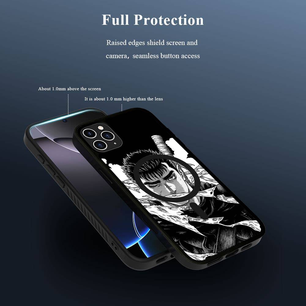Berserk Guts Gorące Etui na Telefon Anime Dla iPhone 13 14 15 11 12 16 17 Pro Max Plus Dla Magsafe Magnetyczna Obudowa