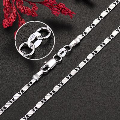 925 Sterling Silver 16/18/20/22/24/26/28/30 Inch Figaro Chain Necklaces For Women Luxury Designer JewelryGaaBou