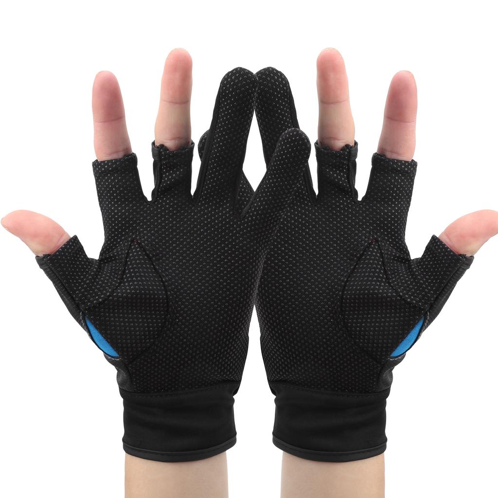 1 Pair Fishing Gloves 3 Cut Finger AntiSlip Sports Hand Equipment for Outdoor Angling