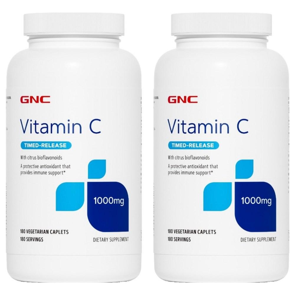 GNC Vitamin C 1000mg Vegetarian Caplets 180 Tablets 2 pcs
