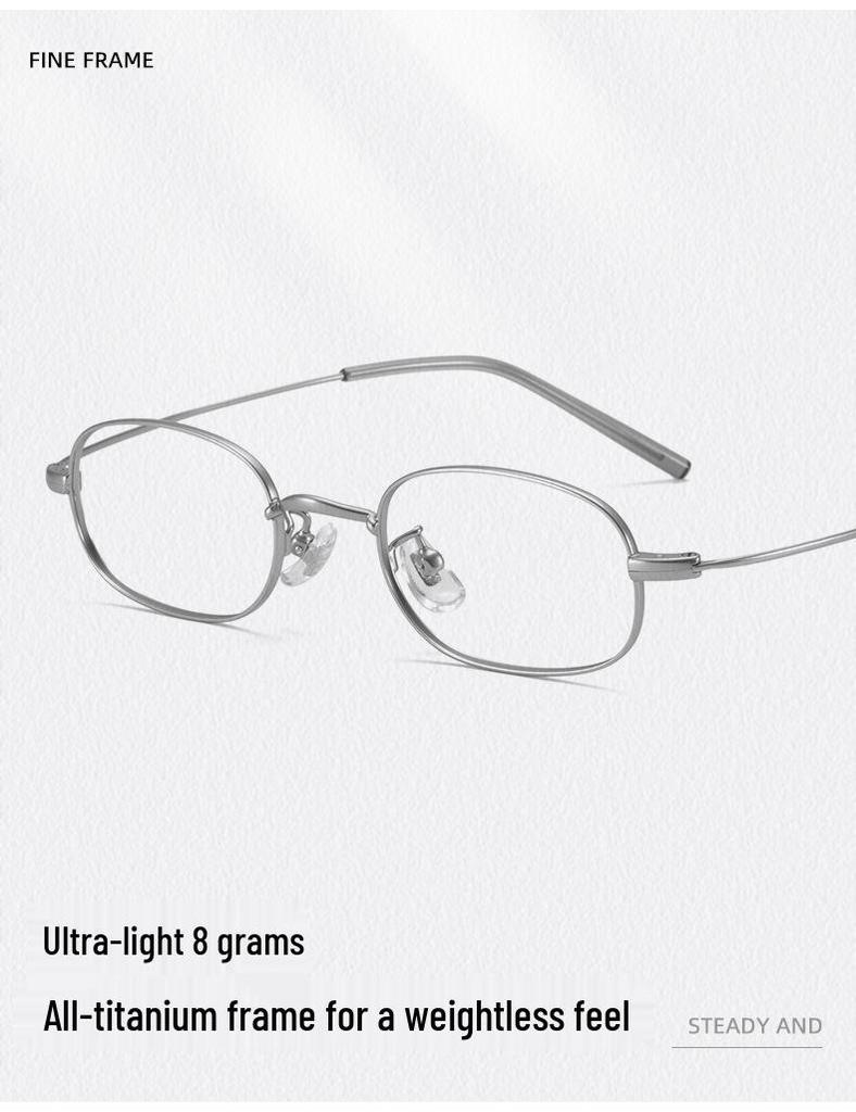 Women's Ultralight Small Oval Titanium Eyeglass Frames for High Prescription