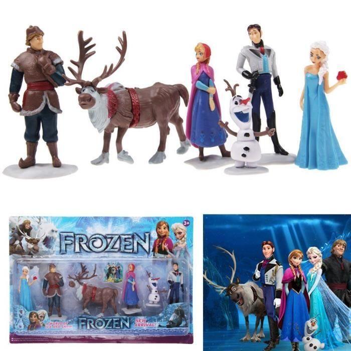 Figurines - DISNEY - Frozen Reine des Neiges - Lot de 6 - Plastique - 6-9 cm