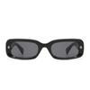Retro square small frame black sunglasses UV protection lightweight stylish outdoor daily all-match unisex glasses