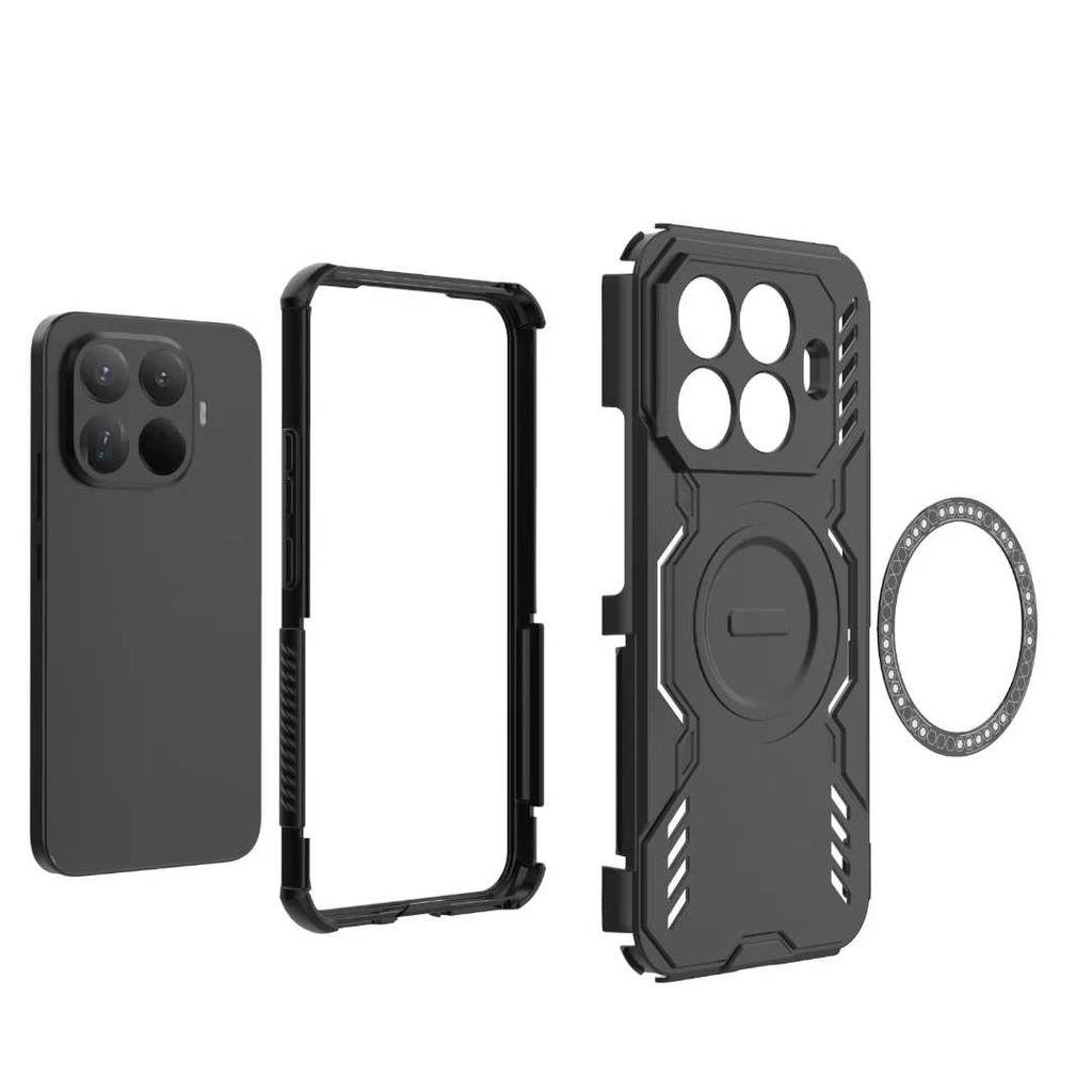 Wytrzymałe etui ochronne Rugged Armor na tył do Xiaomi 15T Pro 17 ProMax Redmi Note 15 Pro Plus 15 15C Magnetyczne etui na telefon z ładowaniem bezprzewodowym