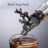Stag Head Wine Pourer, Zinc Alloy Deer Head Liquor Bottle Pour Spout, Decorative Wine Bottle Stopper Pourer for Red Wine Whiskey Brandy Bar Home Party