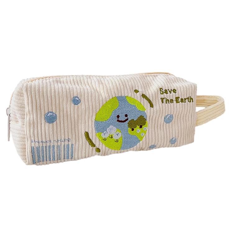

Lovely Corduroy Pencil Case Large Capacity Stationery Bag Makeup Bag Cartoon Pen Bag School Office Supplies