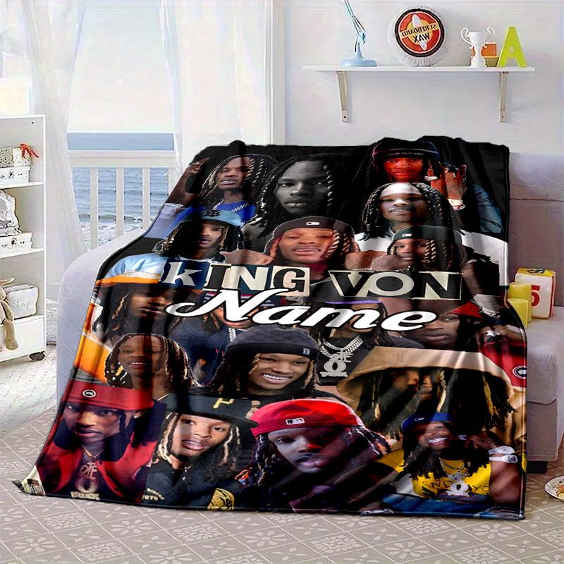 Custom Name Von Collage Artwork Blanket bed sofa Blanket Flannel Blanket for Camping, Hiking, Picnic Essentials,gift for family and friends