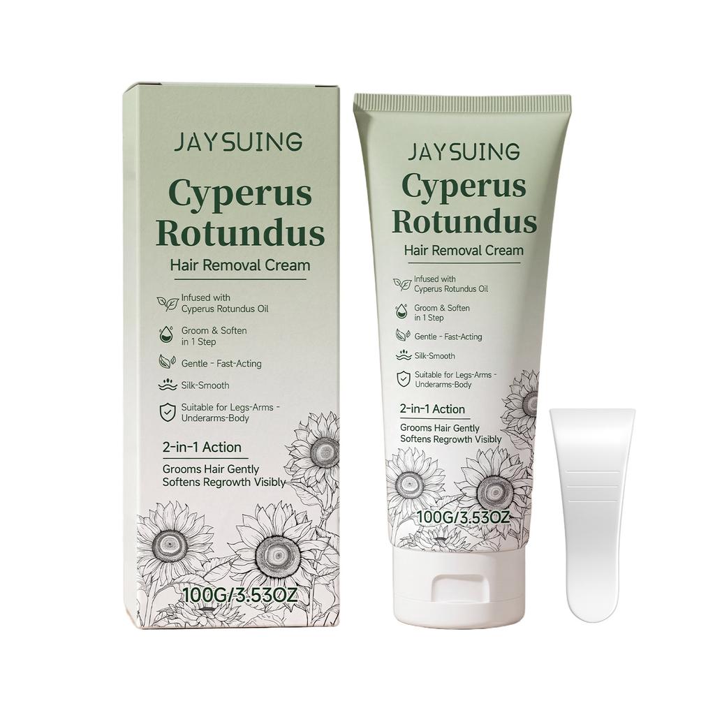 JAYSUING Cyperus Rotundus Glatte Haarentfernungscreme Sanfte Reinigung Weiche Körperhaut Erfrischend Feuchtigkeitsspendend Tägliche Pflege 150ml