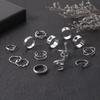 Butterfly Ring Fashion Personality Animal Snake Hollow Love Moon Cross 14-Piece Ring Female