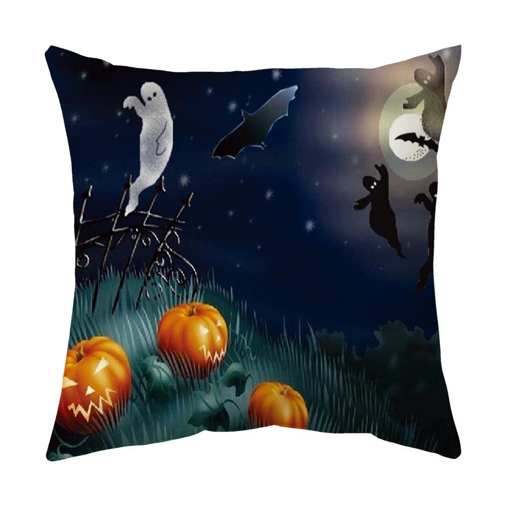 Halloween Cartoon Backrest Sofa Pillow Case Pillow Case Decoration Peach Skin Pillow Cushion Nordic Living Room