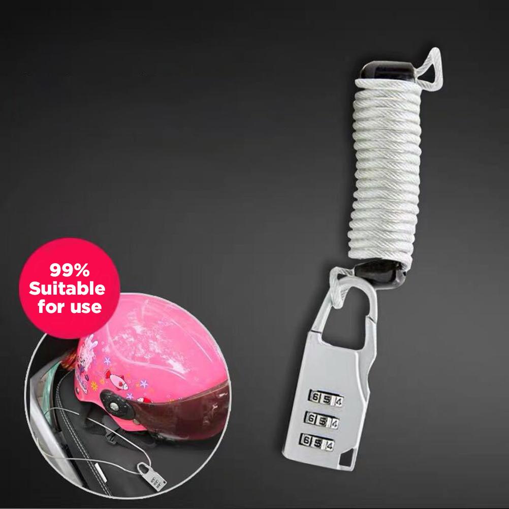 Portable Bike 3 Digit Combination Spring Cable Lock Anti Theft Resettable Bike  Cable Lock for Travel Luggage Helmet