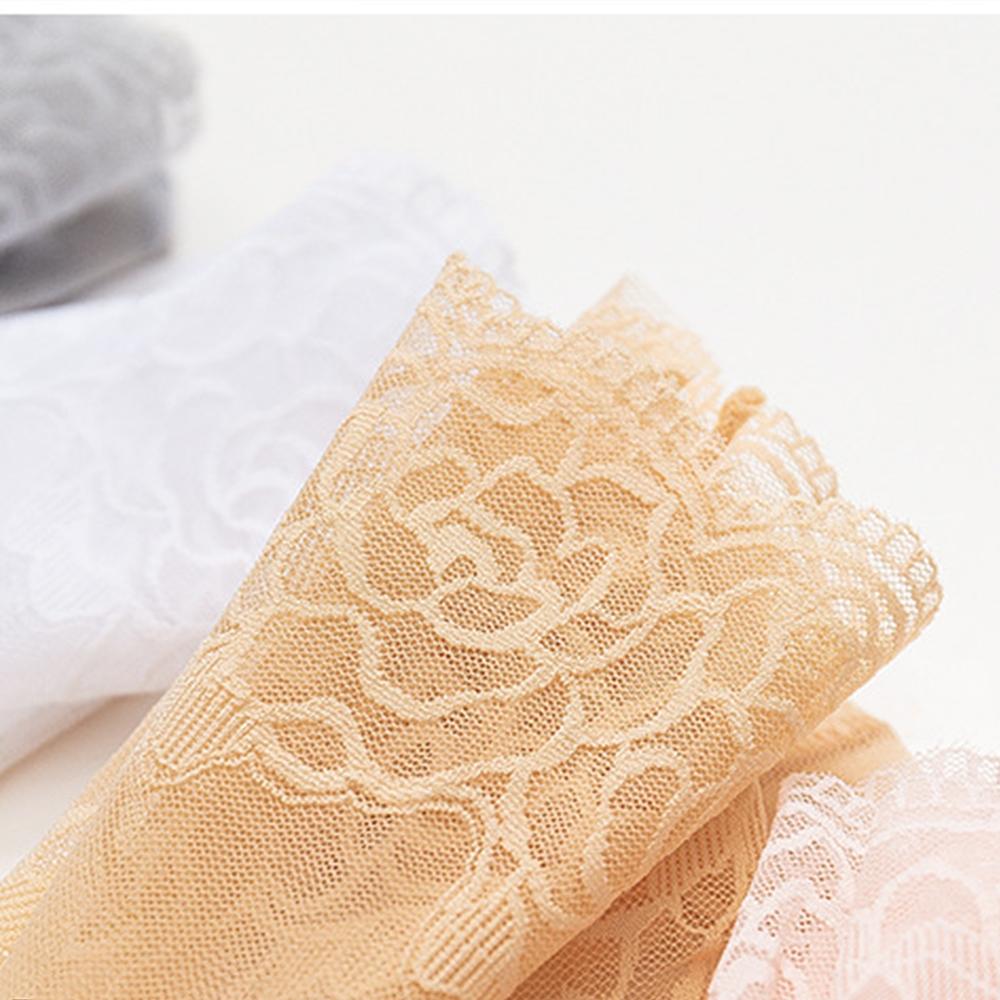 Șosete invizibile de vară pentru femei, cu model geometric din dantelă, bordură florală tricotată, respirabile, șosete de gleznă din dantelă