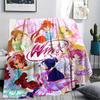 1 pièce Couverture Flanelle Imprimée Winx Club, Haute qualité Toutes Saisons, Décoration Maison, Chaleur et Confort, Parfait pour les Cadeaux de Noël