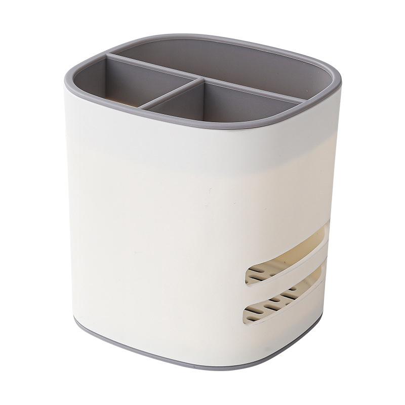 Пластиковый слив для палочек для еды, держатель для ложек, многофункциональный слив, двухслойный нож для столовых приборов, вилка, сливные стеллажи, кухонные инструменты серый