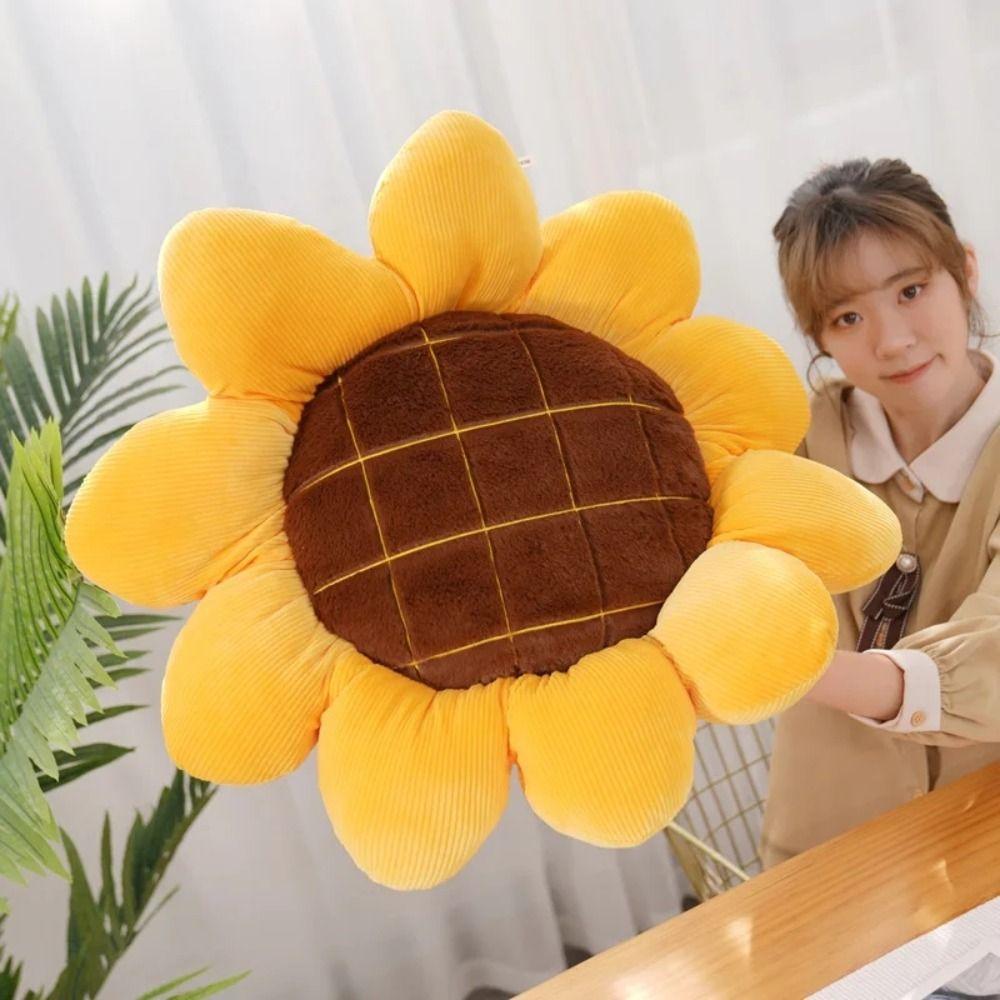 Warm Chair Cushion Comfortable Chair Pillow Chair Pad Sunflower Cushion  Home