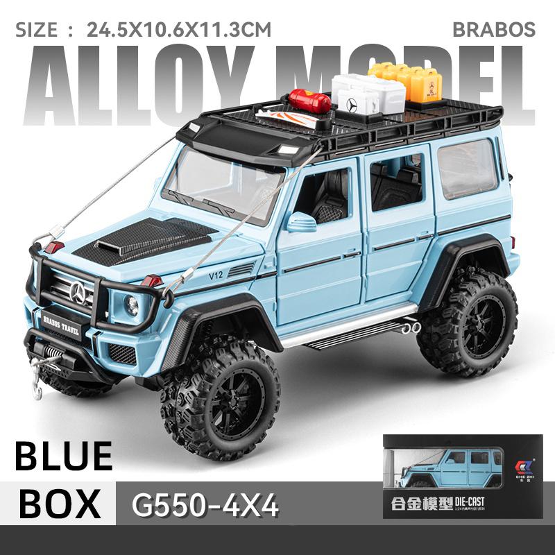 1/24 Scale Diecast Mercedes-Benz G550 4X4 Modified Version Off-road Car Sound and Light Pull Back Children's Toys Collection Gift Box