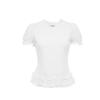 VEROMODA Ruffle Lace Trim Round Neck Slim Fit T-Shirt
