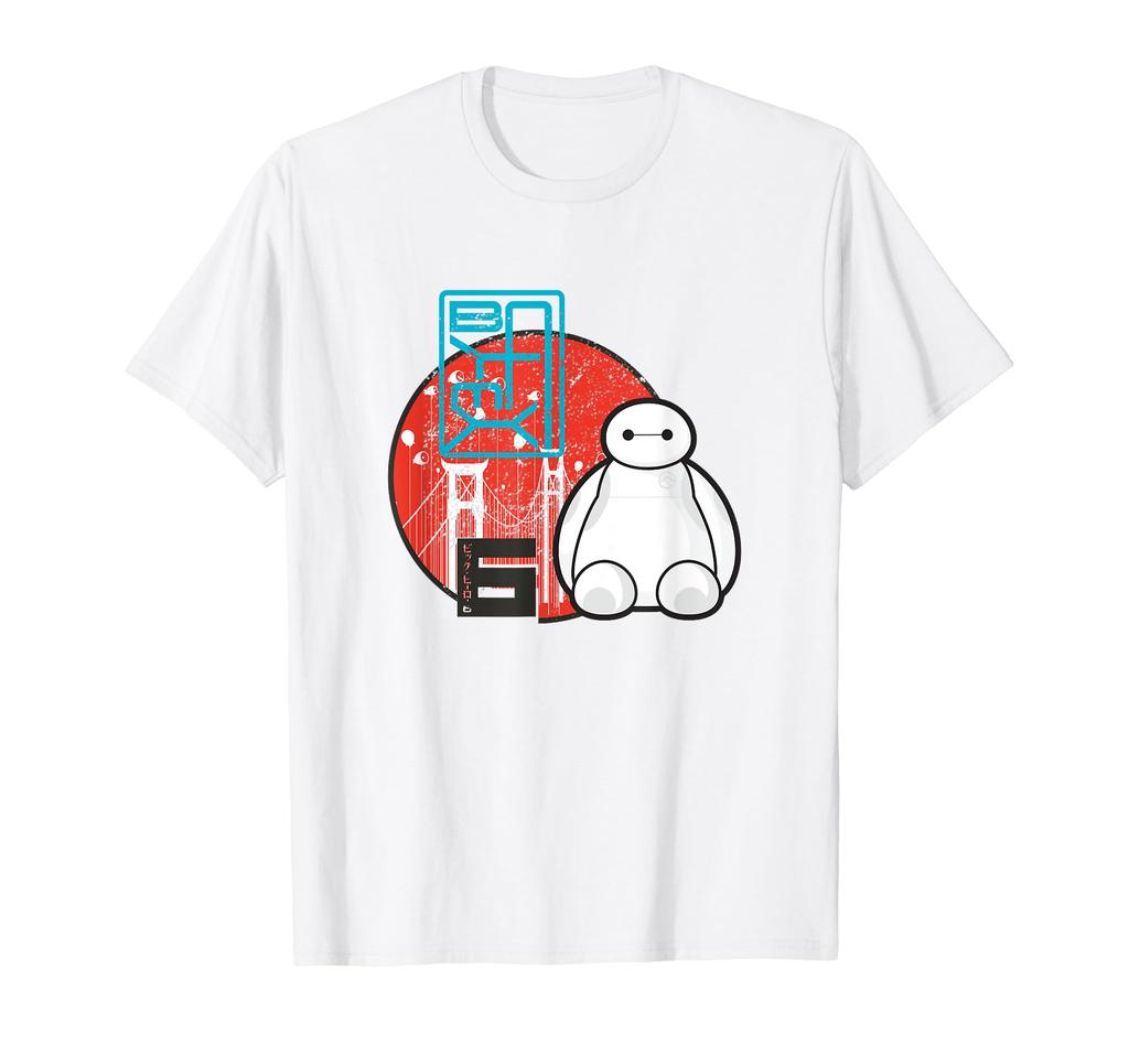 Disney Big Hero 6 Baymax Sitting In San Francisco Logo Fade T-Shirt
