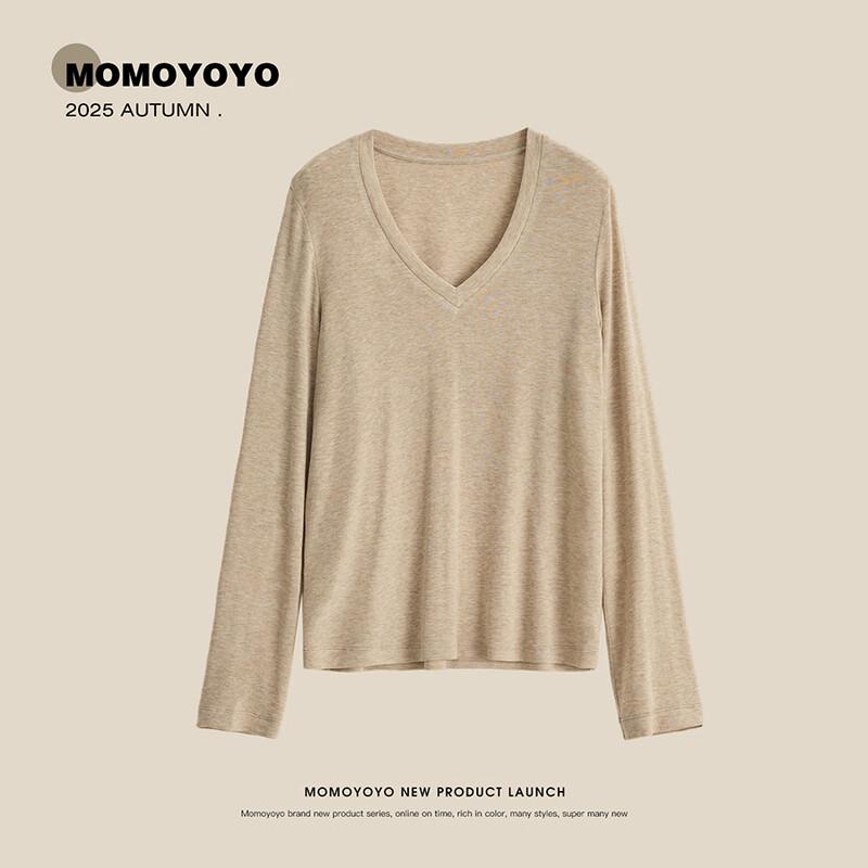 Women s V-Neck Tencel Wool Blend Long Sleeve Base Layer Top M
