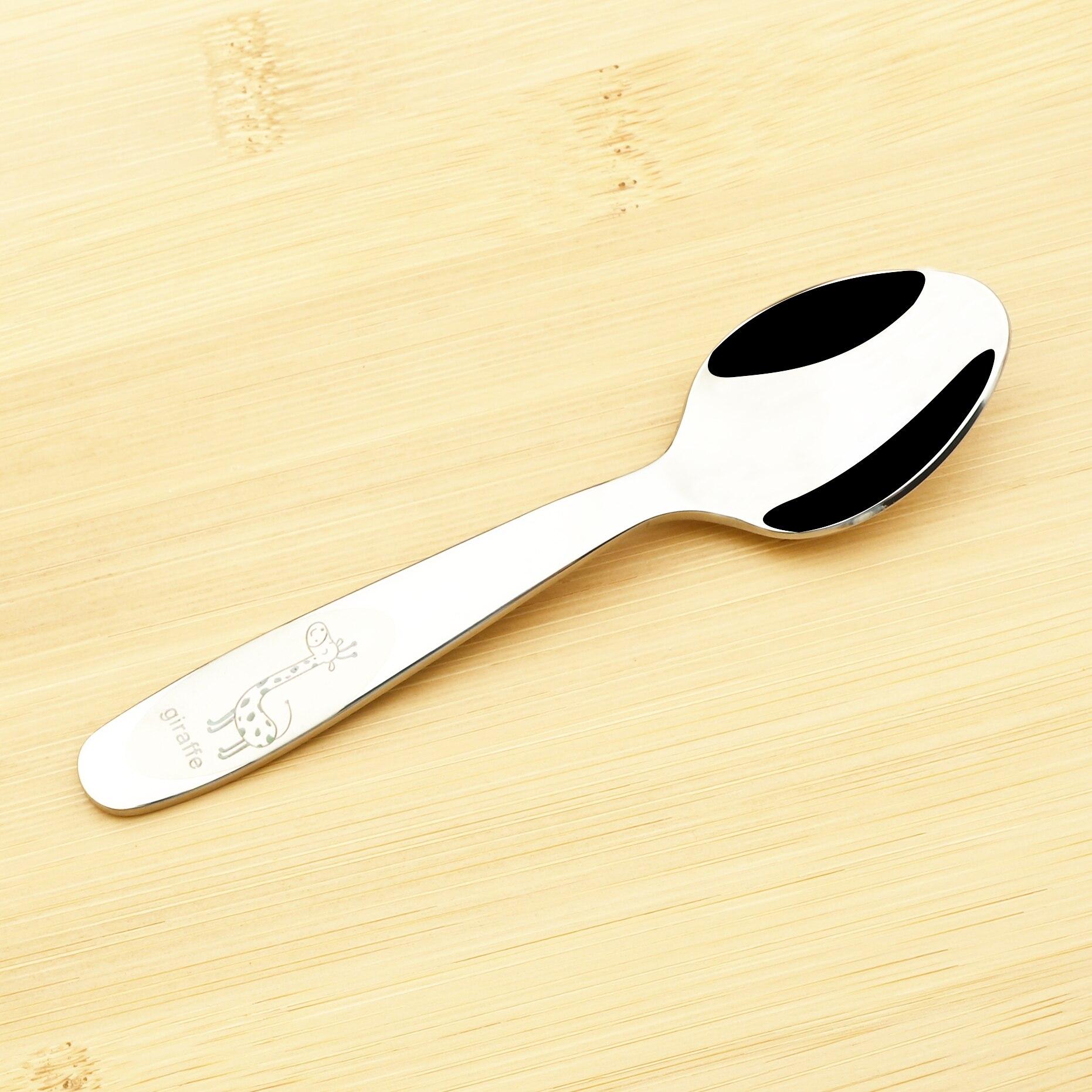 

1 шт. Детская посуда в стиле вестерн из нержавеющей стали 304, детский набор столовых приборов с мультяшным рисунком, резьба по дереву, детское серебро, нож, чайная ложка, набор вилок tea spoon серебряный