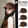 Retro Equestrian Hat Suede Duck Tongue Beret Women's Casual Versatile Spring and Autumn New Octagonal Hat Shows Small Face
