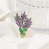 Rhinestone Crystal Purple Lavender Pin Badges Corsage Metal Backpack Icons Elegant Women Brooches Denim Lapel Girls Jewelry