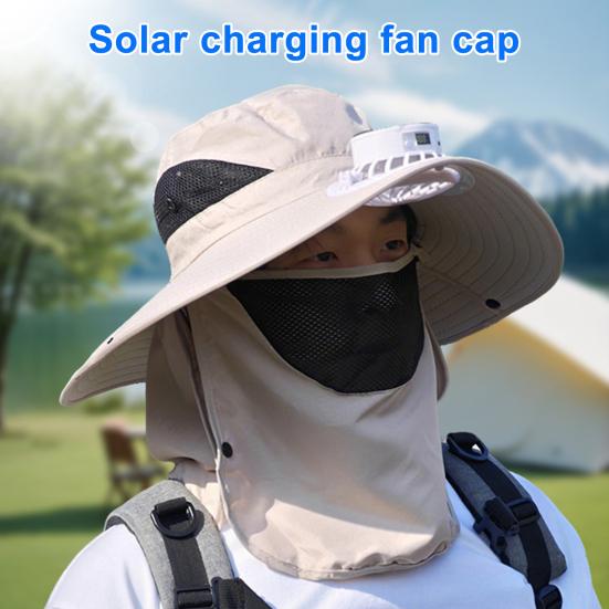 Solární klobouk s klopou na krk a ochranou proti UV záření UPF 50+