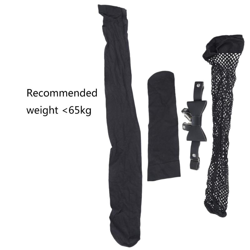 Irregular Mesh Thigh High Long Socks Punk Fishnet Stockings with Bowknot Garter Leg Strap for Women Lingerie Hosiery