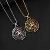 New Vintage Jewelry Zinc Alloy Epoxy Western Medieval Templar Pendant Necklace