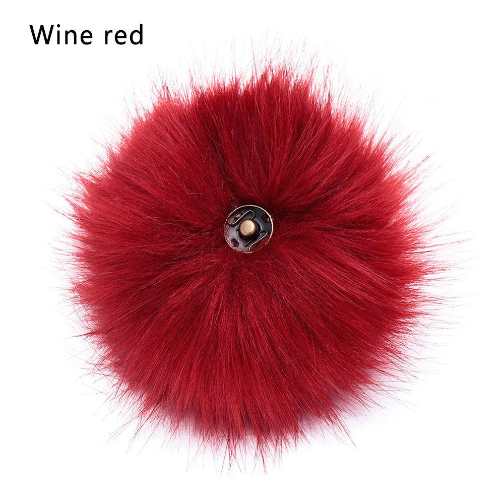 12 cm Kleidungsstück Druckknopf Faux Fuchspelz Strickmütze Bommel Ball Taschen Zubehör Hüte Dekor Haarball