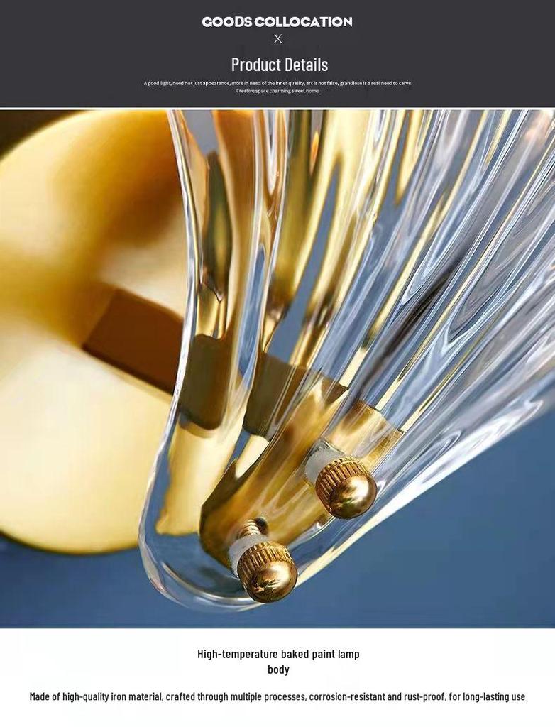 Italian Glass Wall Light for Master Bedroom, Bedside, Stairway, or Living Room Aisle.