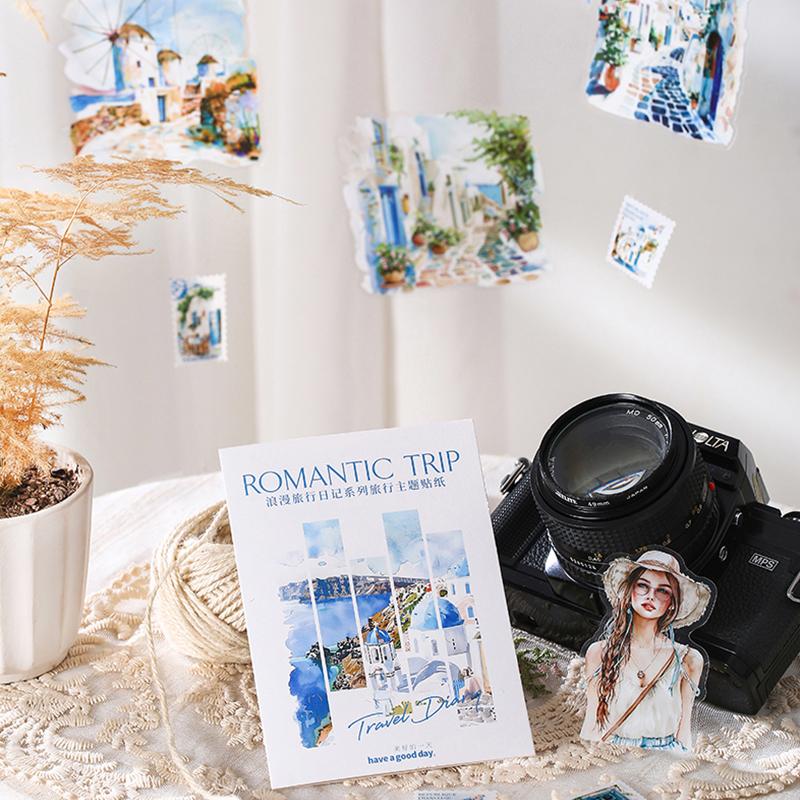 30 Pcs Travel Theme Stickers Pack Aesthetic Decorative Diary Album Scrapbooking Material Handmade DIY Sticker
