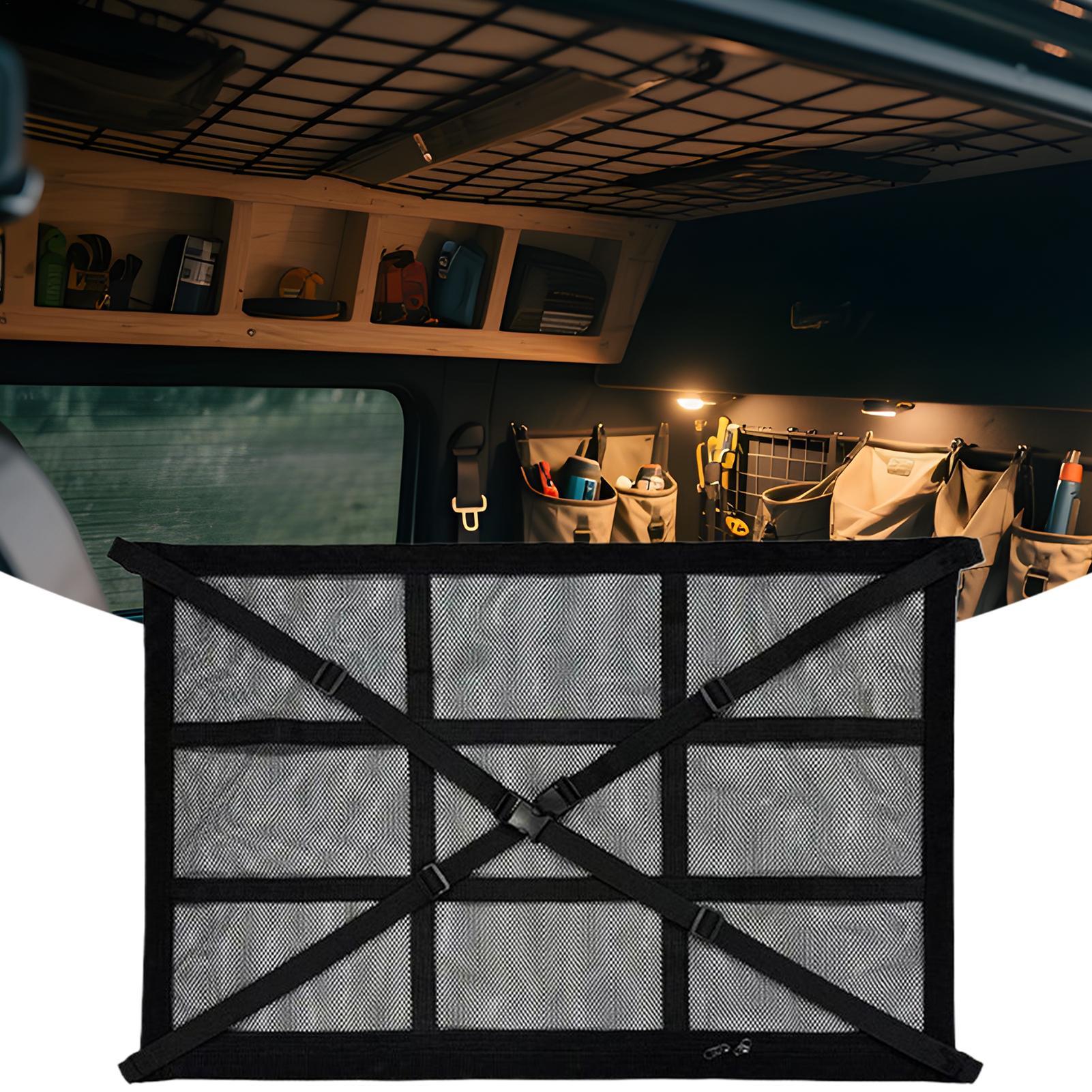 

Car Ceiling Cargo Net Overhead Storage Mesh Organizer for SUV Load-Bearing Overhead Roof Organization for Automotive Truck Van CN