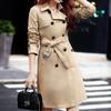 Women's Mid-length Trench Coat Spring and Autumn Korean Style Slim Waist British Large Size Casual Windbreaker M-4XL