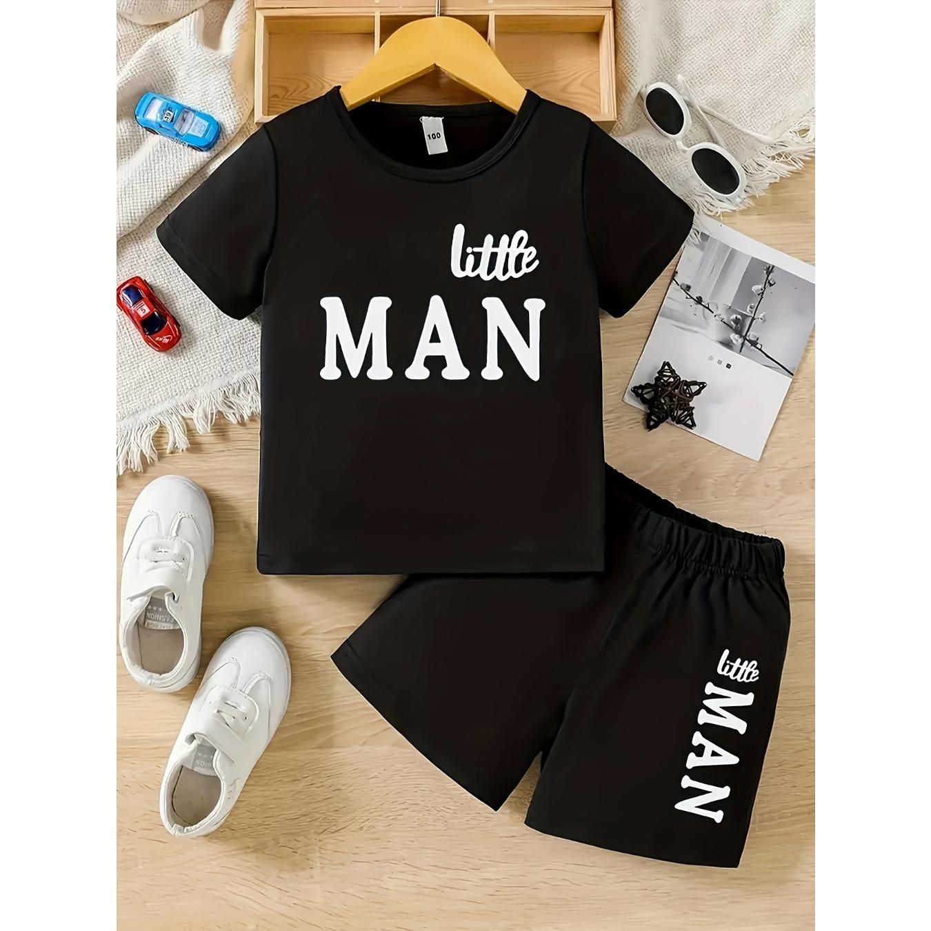 

Summer Baby Boy Clothes Set Kid Little MAN Printed T-shirts And Shorts Children Bottom Outfits Tracksuits 13-14Y