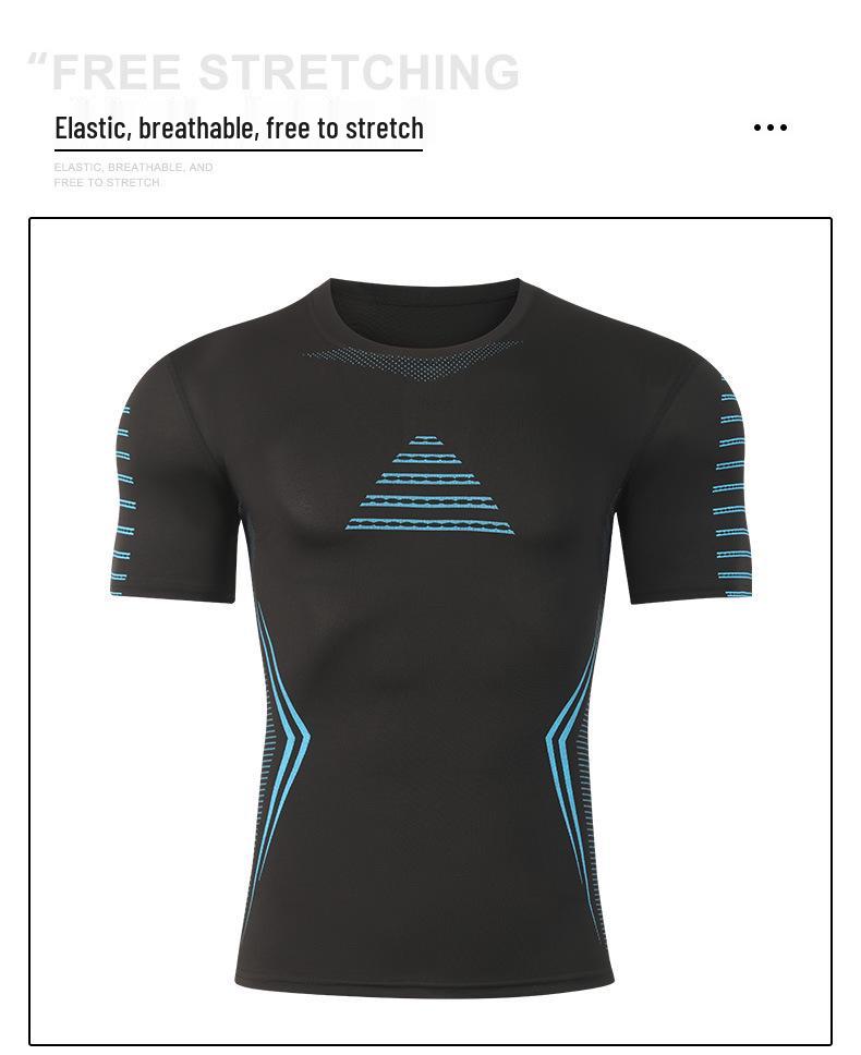 Men's Quick-Dry Athletic Tee - Breathable, Sweat-Wicking, Tight-Fit for Running and Fitness