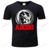 Aikido Japanese Martial Arts Shinai Kendo T Shirt for Men Cotton Tshirt Unique Tees Short Sleeve Samurai Spirit Tshirt Clothing
