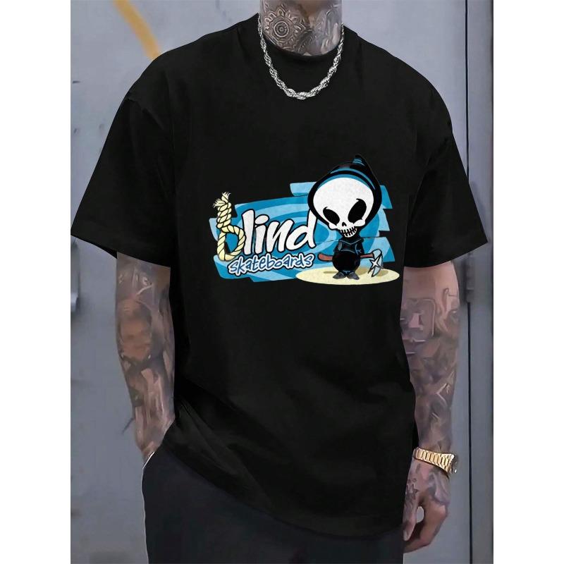 

European sizes Novelty T-Shirt Featuring a Printed Design of The Blind Skateboard Logo, Perfect for Skateboarding Enthusiasts S чёрный