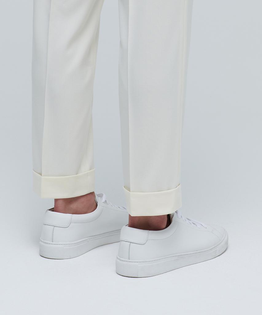 MUSINSA STANDARD Lightweight Tapered Turn-Up Hidden Banding Crop Slacks [Cream]