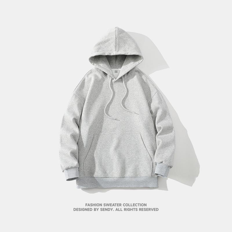 Solid Color Fashion Hooded Sweatshirt Men's Spring and Autumn New Loose Top Teenagers Bottoming Shirt