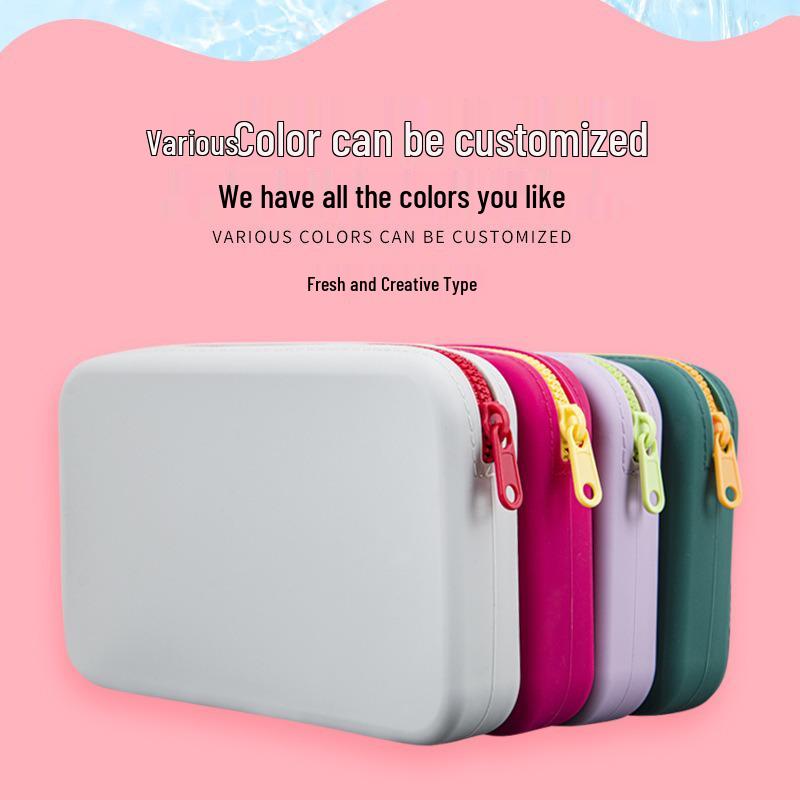 High-Capacity Travel Makeup and Toiletries Organizer Suitcase with Menstrual Pad Pocket