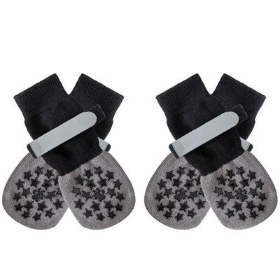 4pcs Anti-Slip Dog Socks Anti-Scratch Silent Paw Protection Socks Highly Elastic Adjustable Straps Cat Socks