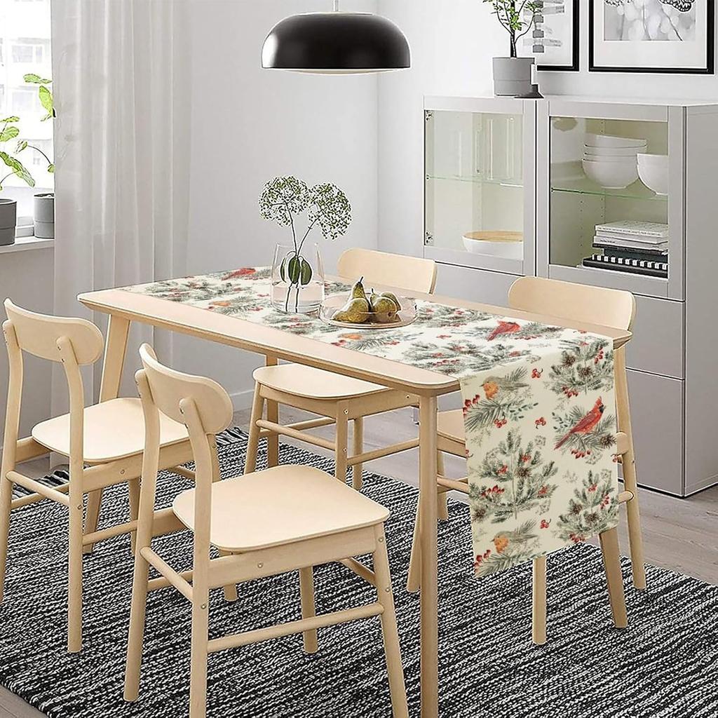 Festliche Weihnachts-Tischflagge: Vögel, Tannenzapfen & Beeren Für Eine Magische Festtagstafel! Neujahrs-Hausparty-Dekoration